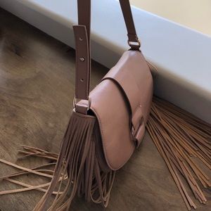 H&M Faux Fringe Leather Crossbody Purse